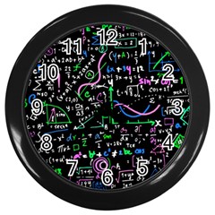 Math-linear-mathematics-education-circle-background Wall Clock (black) by Vaneshart