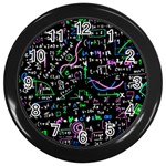 Math-linear-mathematics-education-circle-background Wall Clock (Black) Front