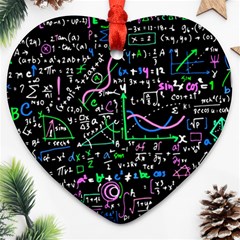 Math-linear-mathematics-education-circle-background Heart Ornament (two Sides) by Vaneshart