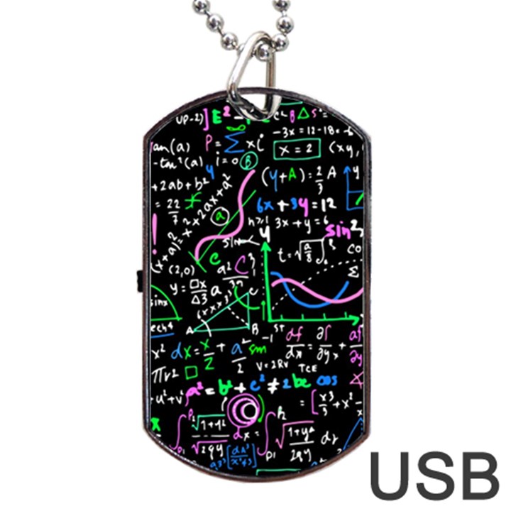 Math-linear-mathematics-education-circle-background Dog Tag USB Flash (Two Sides)