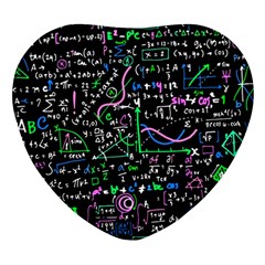 Math-linear-mathematics-education-circle-background Heart Glass Fridge Magnet (4 Pack)