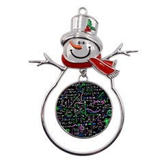 Math-linear-mathematics-education-circle-background Metal Snowman Ornament by Vaneshart