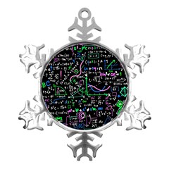 Math-linear-mathematics-education-circle-background Metal Small Snowflake Ornament by Vaneshart