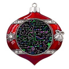 Math-linear-mathematics-education-circle-background Metal Snowflake And Bell Red Ornament by Vaneshart