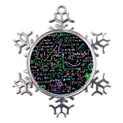 Math-linear-mathematics-education-circle-background Metal Large Snowflake Ornament by Vaneshart