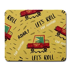 Childish-seamless-pattern-with-dino-driver Large Mousepad by Vaneshart