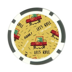 Childish-seamless-pattern-with-dino-driver Poker Chip Card Guard (10 Pack) by Vaneshart