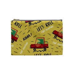 Childish-seamless-pattern-with-dino-driver Cosmetic Bag (medium)