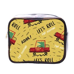 Childish-seamless-pattern-with-dino-driver Mini Toiletries Bag (one Side)