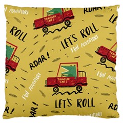 Childish-seamless-pattern-with-dino-driver Standard Premium Plush Fleece Cushion Case (one Side) by Vaneshart