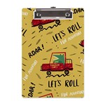 Childish-seamless-pattern-with-dino-driver A5 Acrylic Clipboard Front