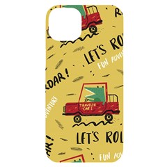 Childish-seamless-pattern-with-dino-driver Iphone 14 Plus Black Uv Print Case by Vaneshart