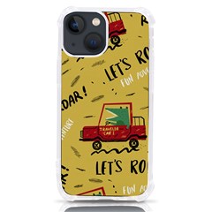 Childish-seamless-pattern-with-dino-driver Iphone 13 Mini Tpu Uv Print Case