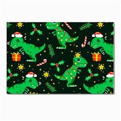 Christmas-funny-pattern Dinosaurs Postcards 5  X 7  (pkg Of 10) by Vaneshart