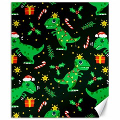 Christmas-funny-pattern Dinosaurs Canvas 8  X 10 