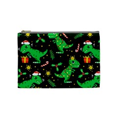 Christmas-funny-pattern Dinosaurs Cosmetic Bag (medium)