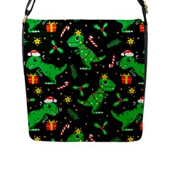 Christmas-funny-pattern Dinosaurs Flap Closure Messenger Bag (l)