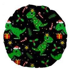 Christmas-funny-pattern Dinosaurs Large 18  Premium Round Cushions