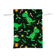 Christmas-funny-pattern Dinosaurs Lightweight Drawstring Pouch (m)