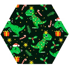 Christmas-funny-pattern Dinosaurs Wooden Puzzle Hexagon