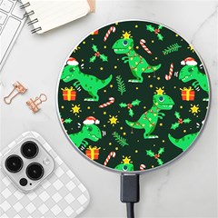 Christmas-funny-pattern Dinosaurs Wireless Fast Charger(white)