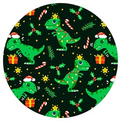 Christmas-funny-pattern Dinosaurs Round Trivet