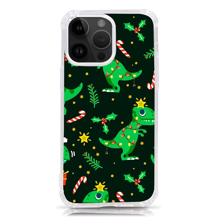 Christmas-funny-pattern Dinosaurs iPhone 14 Pro Max TPU UV Print Case