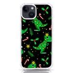 Christmas-funny-pattern Dinosaurs iPhone 14 TPU UV Print Case Front