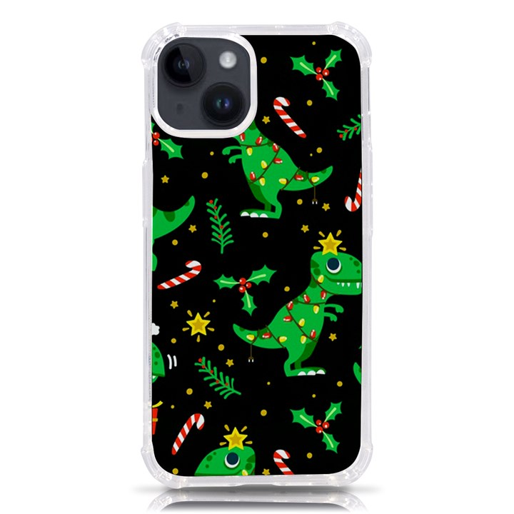 Christmas-funny-pattern Dinosaurs iPhone 14 TPU UV Print Case