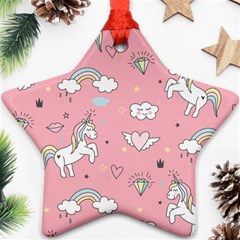 Cute-unicorn-seamless-pattern Ornament (star)