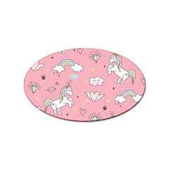 Cute-unicorn-seamless-pattern Sticker (oval) by Vaneshart