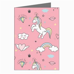 Cute-unicorn-seamless-pattern Greeting Cards (pkg Of 8)