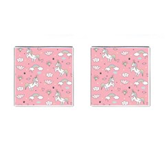 Cute-unicorn-seamless-pattern Cufflinks (square)