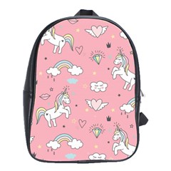 Cute-unicorn-seamless-pattern School Bag (large) by Vaneshart