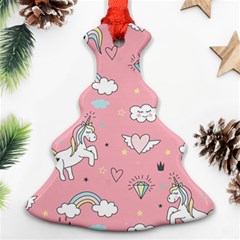 Cute-unicorn-seamless-pattern Christmas Tree Ornament (two Sides)