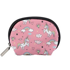 Cute-unicorn-seamless-pattern Accessory Pouch (small) by Vaneshart