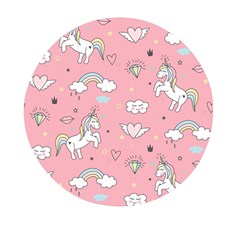 Cute-unicorn-seamless-pattern Mini Round Pill Box by Vaneshart