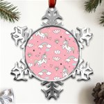 Cute-unicorn-seamless-pattern Metal Small Snowflake Ornament Front