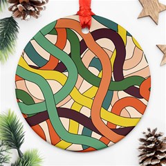 Snake Stripes Intertwined Abstract Ornament (round) by Vaneshop