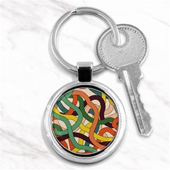 Snake Stripes Intertwined Abstract Key Chain (round) by Vaneshop