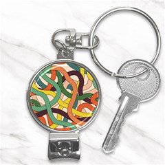 Snake Stripes Intertwined Abstract Nail Clippers Key Chain by Vaneshop