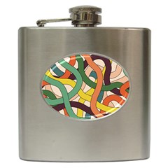 Snake Stripes Intertwined Abstract Hip Flask (6 Oz) by Vaneshop