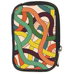 Snake Stripes Intertwined Abstract Compact Camera Leather Case by Vaneshop