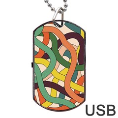 Snake Stripes Intertwined Abstract Dog Tag Usb Flash (two Sides) by Vaneshop