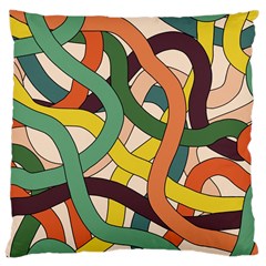 Snake Stripes Intertwined Abstract Large Cushion Case (one Side) by Vaneshop