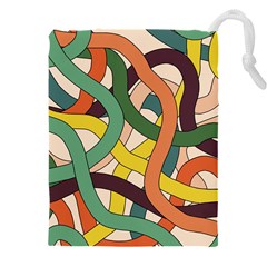 Snake Stripes Intertwined Abstract Drawstring Pouch (5xl) by Vaneshop