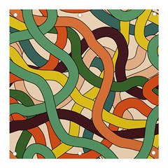 Snake Stripes Intertwined Abstract Banner And Sign 3  X 3  by Vaneshop