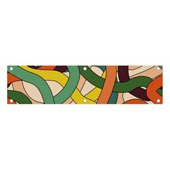 Snake Stripes Intertwined Abstract Banner And Sign 4  X 1  by Vaneshop