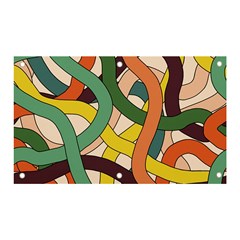 Snake Stripes Intertwined Abstract Banner And Sign 5  X 3  by Vaneshop