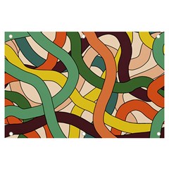 Snake Stripes Intertwined Abstract Banner And Sign 6  X 4  by Vaneshop